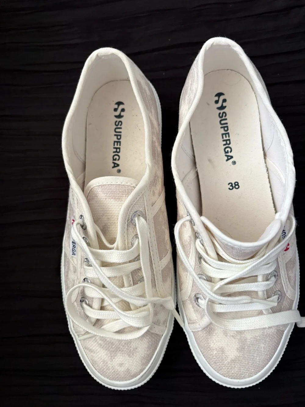 Superga lace effect canvas sneakers